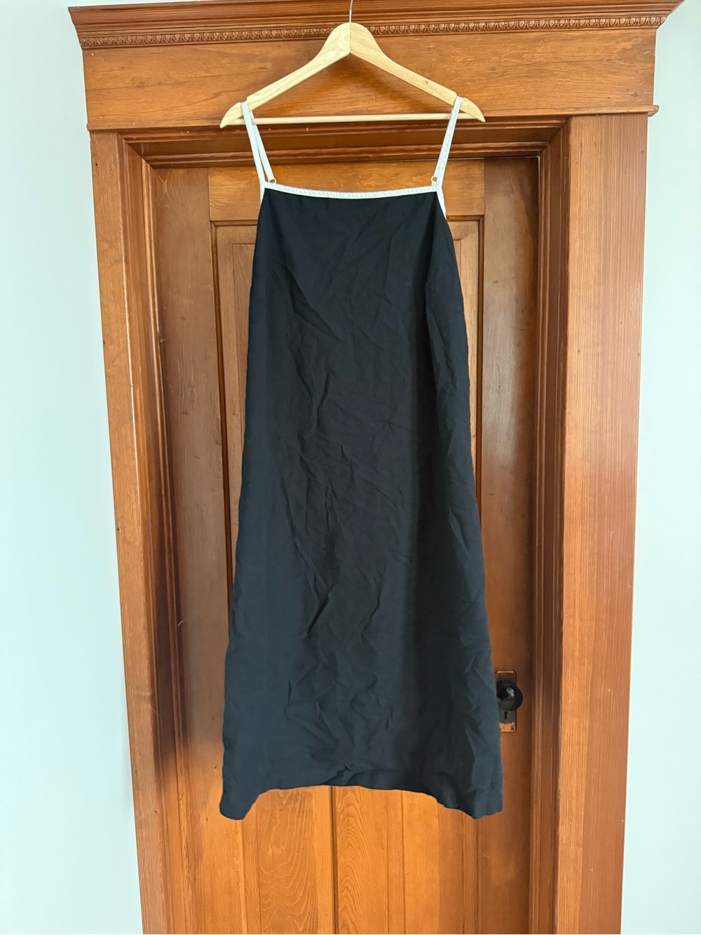 Ava & Viv Black Midi Slip Dress with White Trim